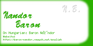 nandor baron business card